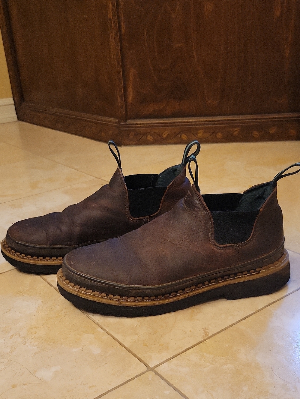 Brown Leather Slip-On Men’s Casual Shoe